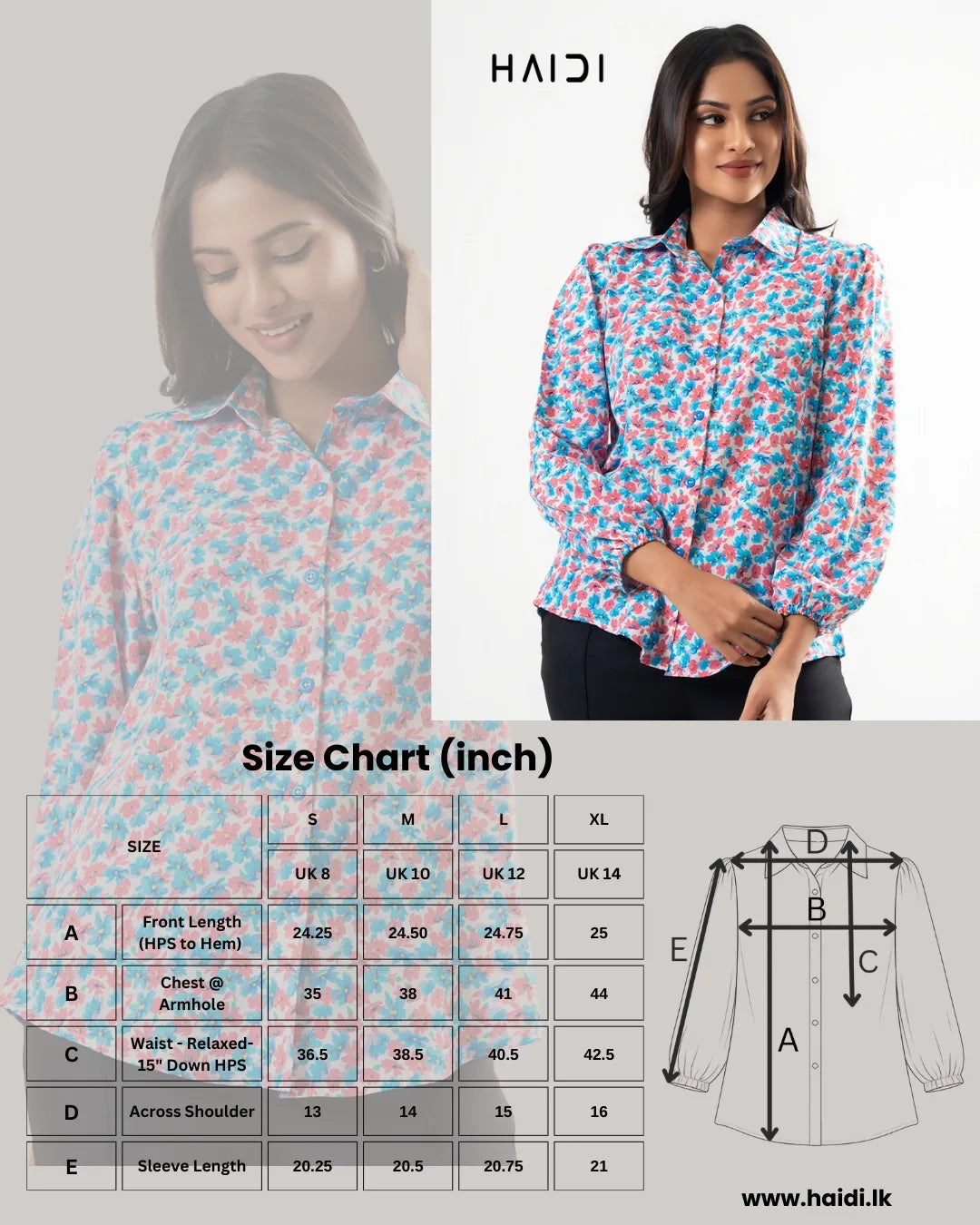 Office wear blouse - KB0005 - Floral P